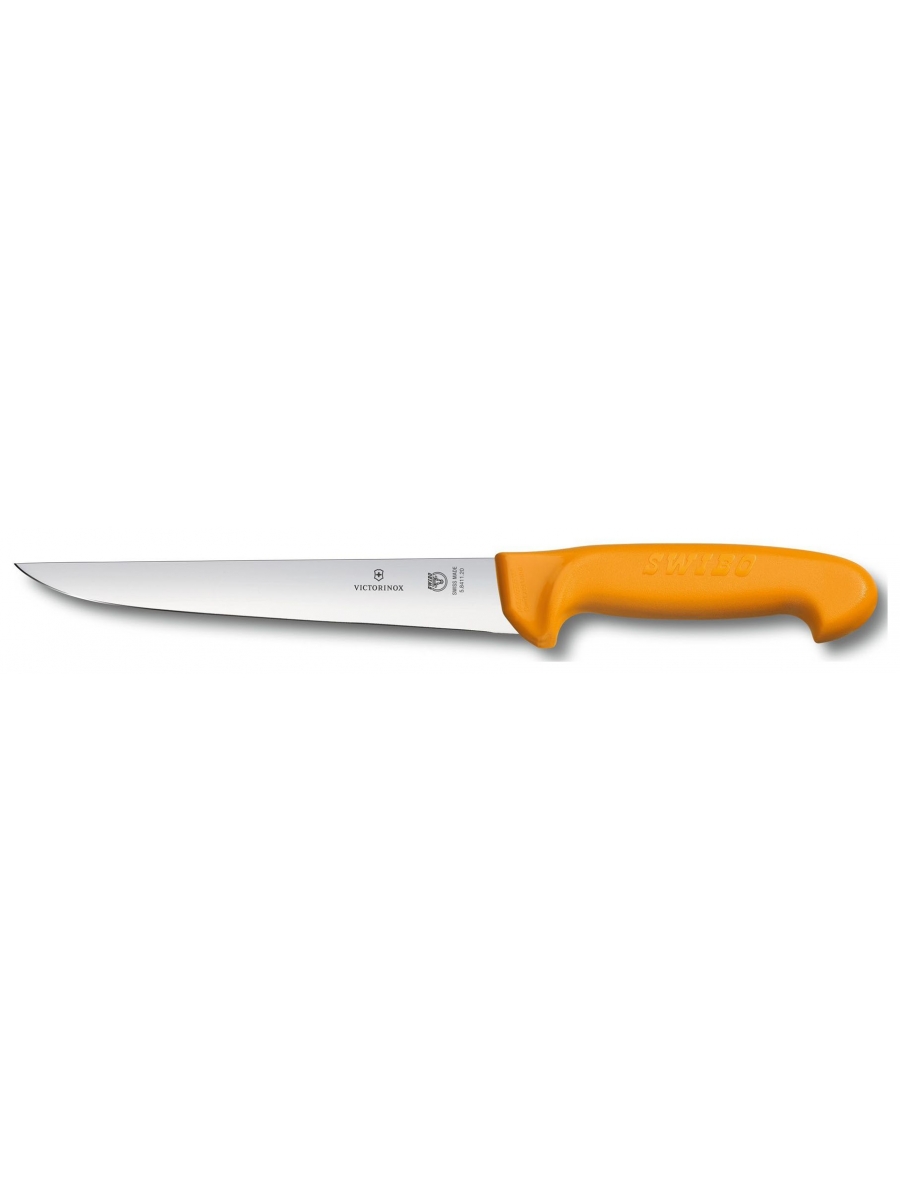 Нож кухонный Victorinox Sticking (5.8411.22) стальной разделочный для мяса лезв.220мм прямая заточка желтый