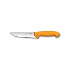 Нож кухонный Victorinox Swibo (5.8421.18) стальной разделочный для мяса лезв.180мм прямая заточка желтый