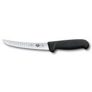 Нож кухонный Victorinox Fibrox (5.6523.15) стальной обвалочный лезв.150мм рифленый край черный