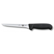 Нож кухонный Victorinox Fibrox (5.6403.15) стальной обвалочный для мяса лезв.150мм прямая заточка черный