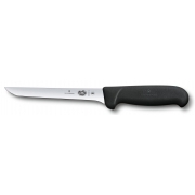 Нож кухонный Victorinox Fibrox (5.6303.15) стальной обвалочный для мяса лезв.150мм прямая заточка черный