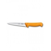 Нож кухонный Victorinox Swibo (5.8412.15) стальной обвалочный для мяса лезв.150мм прямая заточка желтый