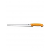 Нож кухонный Victorinox Swibo (5.8443.30) стальной универсальный лезв.300мм серрейт. заточка желтый