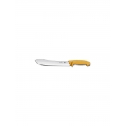 Нож кухонный Victorinox Swibo (5.8436.25) стальной разделочный для мяса лезв.250мм прямая заточка желтый