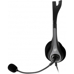 Наушники с микрофоном Оклик HS-M300 черный/серый (1876323)