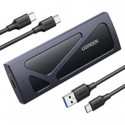 Бокс внешний для жесткого диска UGREEN CM578 (15512) M.2 NVMe SSD Enclosure с кабелем USB-C к USB-C и USB-C к USB-A. Цвет: серый космос