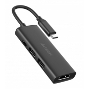 Разветвитель USB-C A4Tech DST-40C, серый