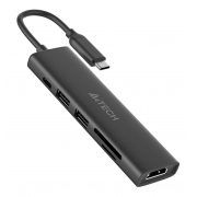 Разветвитель USB-C A4Tech DST-60C, серый