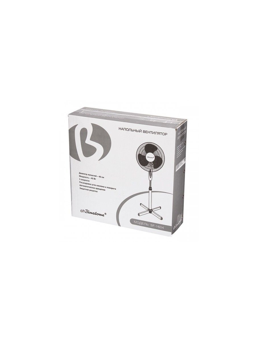 Вентилятор напольный Binatone SF-1604 45Вт скоростей:3 белый/серый
