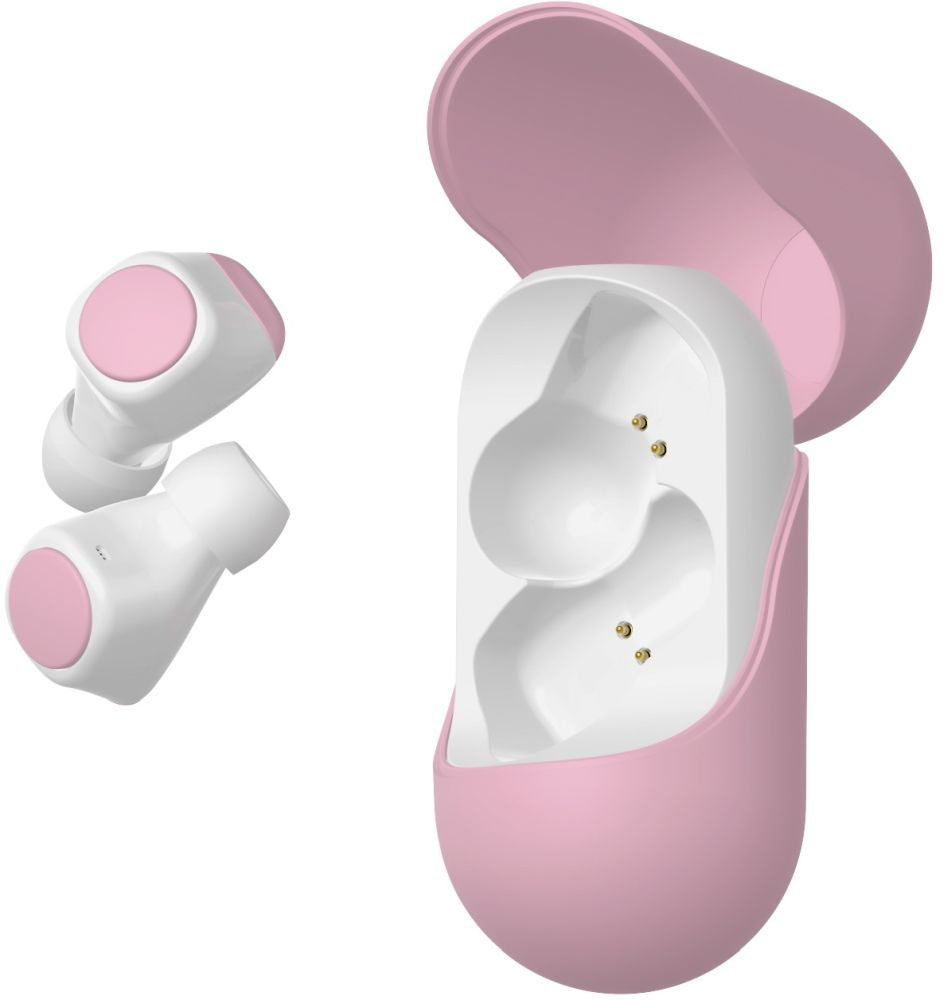 Гарнитура вкладыши Geozon Wave розовый/белый беспроводные bluetooth в ушной раковине (G-S08PNK)