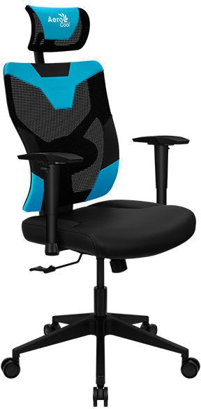 Кресло игровое Aerocool Guardian, черный/голубой
