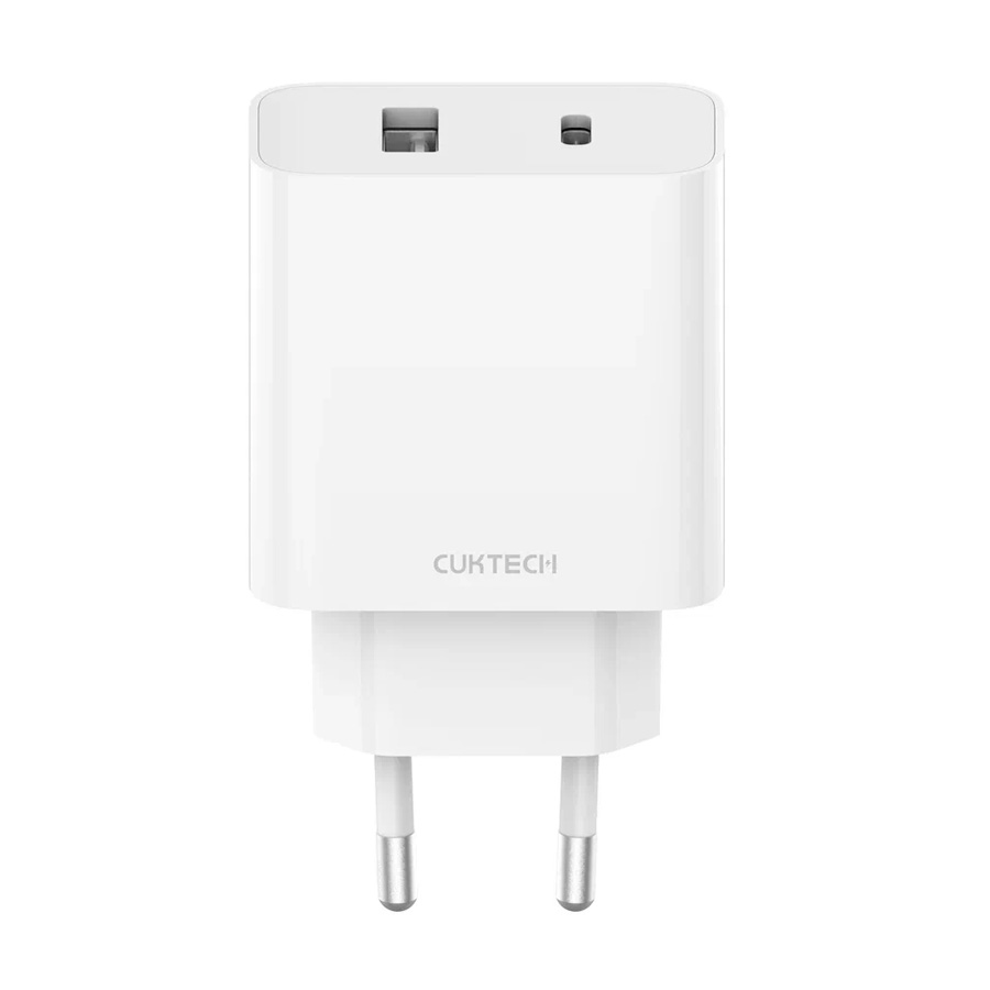 Сетевое зарядное устройство Cuktech 1xType-C+1xUSB-A 30Вт QC 3.0 PD2.0 charger 3A (A19 White) EU, белое