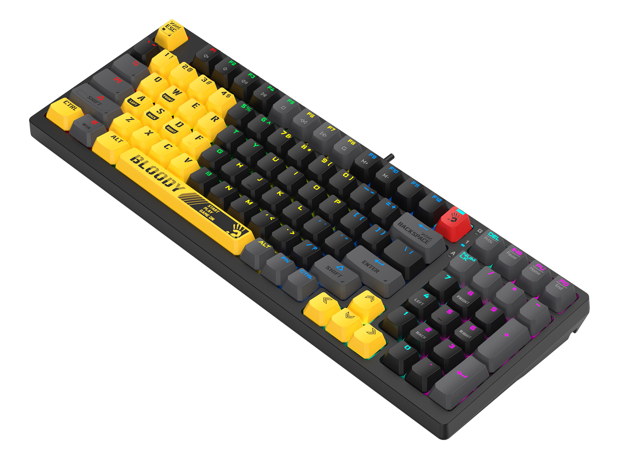 Клавиатура A4Tech Bloody S98 механическая, желтый/серый