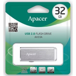 32GB Apacer AH33A USB Flash AP32GAH33AS-1 USB 2.0, Silver, Metal case, RTL (916037)