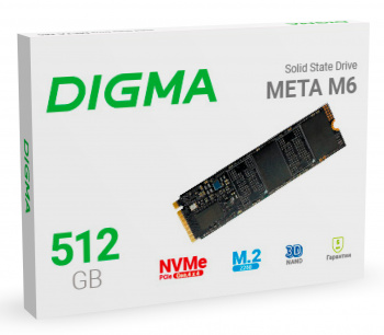 Накопитель SSD Digma PCI-E 4.0 x4 512Gb DGSM4512GM63T Meta M6 M.2 2280