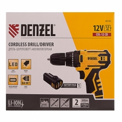 Дрель-шуруповерт аккумуляторная Denzel CDL-12CB (26102)