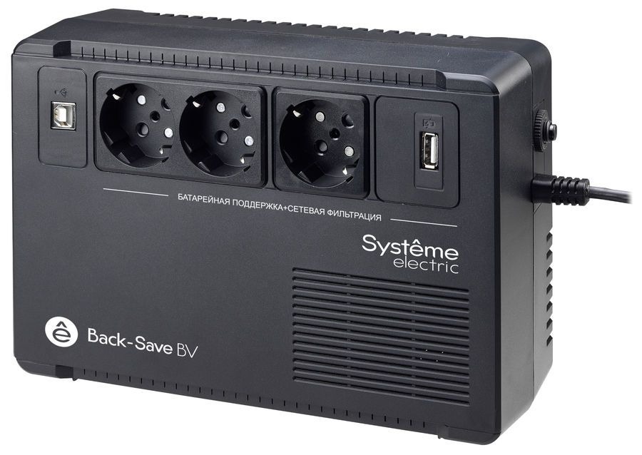 Источник бесперебойного питания Systeme Electriс BV BVSE800RS 480Вт 800ВА, черный