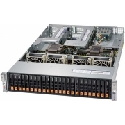 Supermicro SYS-2029U-TN24R4T, 2x CLX 4215 CPU, 4x 8GB DDR4, 24x Micron 7300 PRO 1.92TB NVMe PCIe 3.0, 2x Intel D3 S4510 240GB SATA, AOC-MCX556A-ECAT