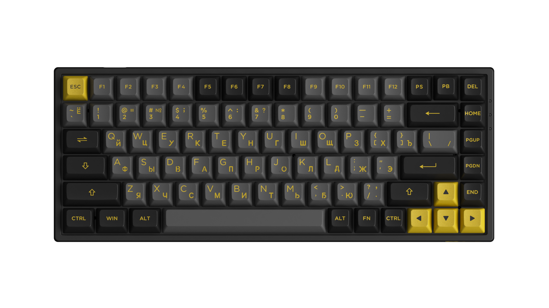 Игровая механическая клавиатура AKKO 3084B Plus Black&Gold (V3 Cream Yellow)