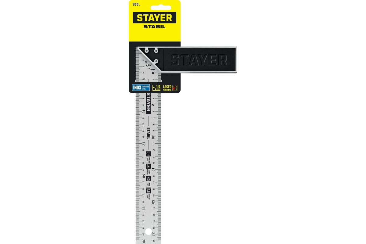 Столярный угольник STAYER Stabil 300 мм с нержавеющим полотном 3431-30_z02
