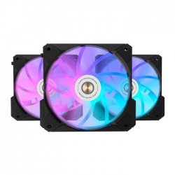 COOLING FAN i12B-K3 Black Dimensions: 120x120x25mm,Voltage: DC 12V,Current: 0.21A
Fan Speed :800-1800±10%, Max. Air Flow: 31.18-73.92CFM
Max. Air Pressure: 0.56-2.1mmH20,Max. Noise: 20-33.2dBA
Bearing Type : FDB Bearing,Life Expectancy : 70,000 hours