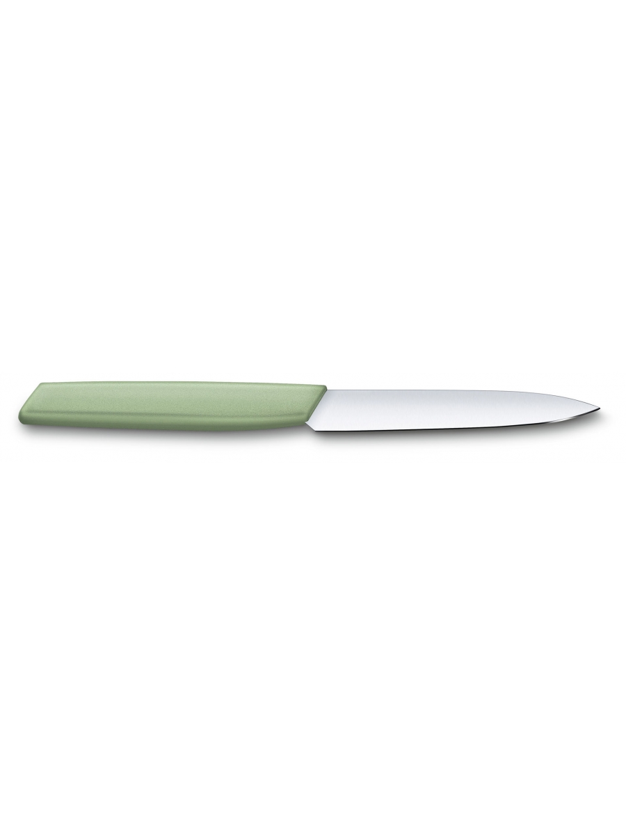 Нож кухонный Victorinox Swiss Modern (6.9006.1042) стальной разделочный лезв.100мм прямая заточка зеленый