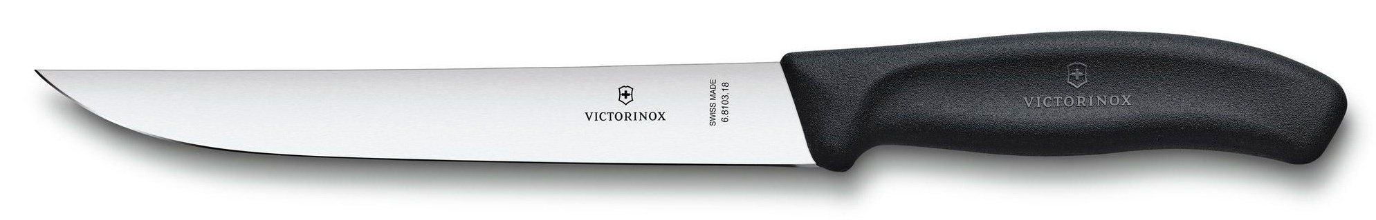 Нож кухонный Victorinox Swiss Classic (6.8103.18B) стальной разделочный лезв.180мм прямая заточка черный блистер