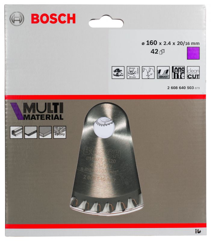 Диск пильный Bosch 2608640503 d=160мм d(посад.)=20мм (циркулярные пилы) (упак.:1шт)