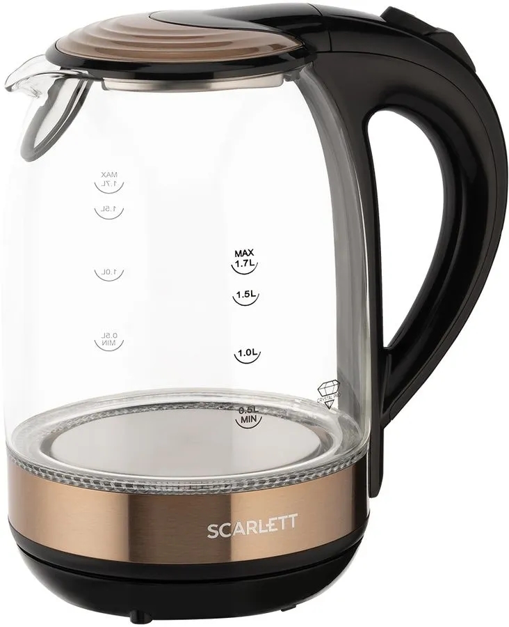 Чайник электрический Scarlett SC-EK27G81 1.7л. 2200Вт бронзовый/черный (корпус: стекло)
