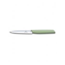 Нож кухонный Victorinox Swiss Modern (6.9006.1042) стальной разделочный лезв.100мм прямая заточка зеленый
