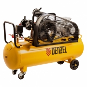 Воздушный компрессор с ременным приводом DENZEL BCW3000-T/100, 3,0 кВт, 100 литров, 520 л/мин 58118