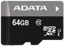 Карта памяти A-DATA Micro SDXC 64Gb (AUSDX64GUICL10-RA1)