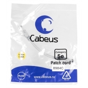 Cabeus PC-UTP-RJ45-Cat.5e-0.15m-LSZH Патч-корд U/UTP, категория 5е, 2xRJ45/8p8c, неэкранированный, серый, LSZH, 0.15м