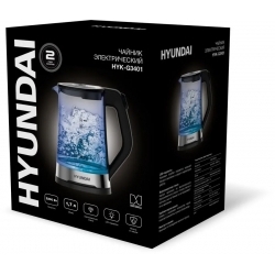 Чайник электрический Hyundai HYK-G3401 1.7л. 2200Вт черный/серебристый