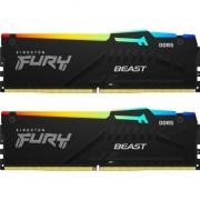 Память DDR5 2x32Gb 5600MHz Kingston KF556C40BBAK2-64 Fury Beast Black RGB RTL Gaming PC5-44800 CL40 DIMM 288-pin 1.25В dual rank с радиатором Ret