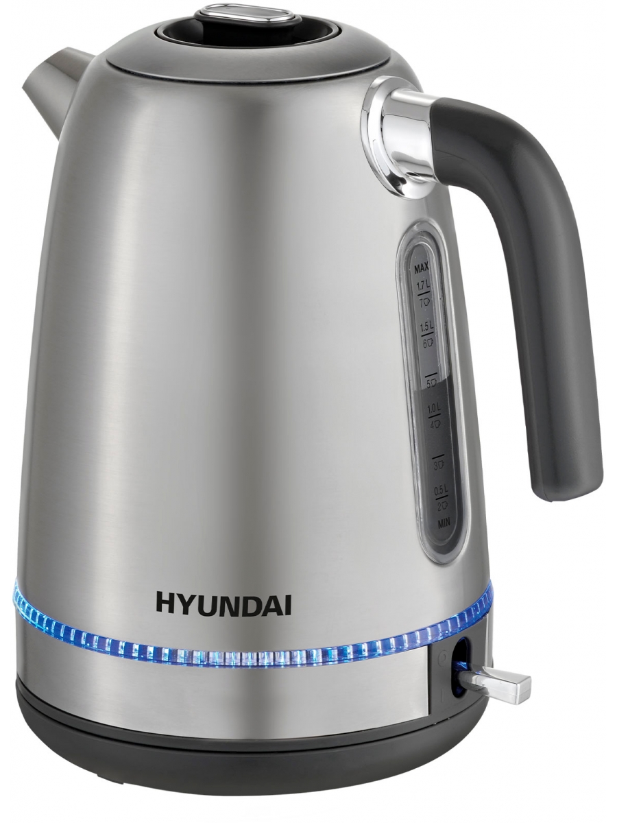 Чайник электрический Hyundai HYK-S5806 1.7л. 2200Вт серебристый матовый/черный (корпус: нержавеющая сталь)