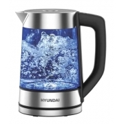 Чайник электрический Hyundai HYK-G7406 1.7л. 2200Вт черный/серебристый (корпус: стекло)