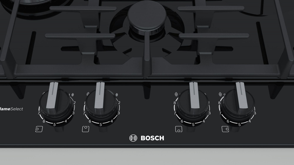 Газовая варочная поверхность Bosch PCI6A6B90R, черный