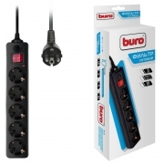 Сетевой фильтр Buro 500SH-10-B 10м (5 розеток), черный 