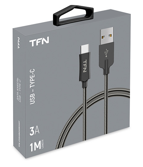 Кабель USB/Type-C TFN Forza 1m (CFZUSBCUSB1M), серый