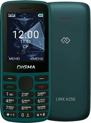 Мобильный телефон Digma A250 Linx 128Mb 0.048 черный моноблок 3G 4G 2Sim 2.4