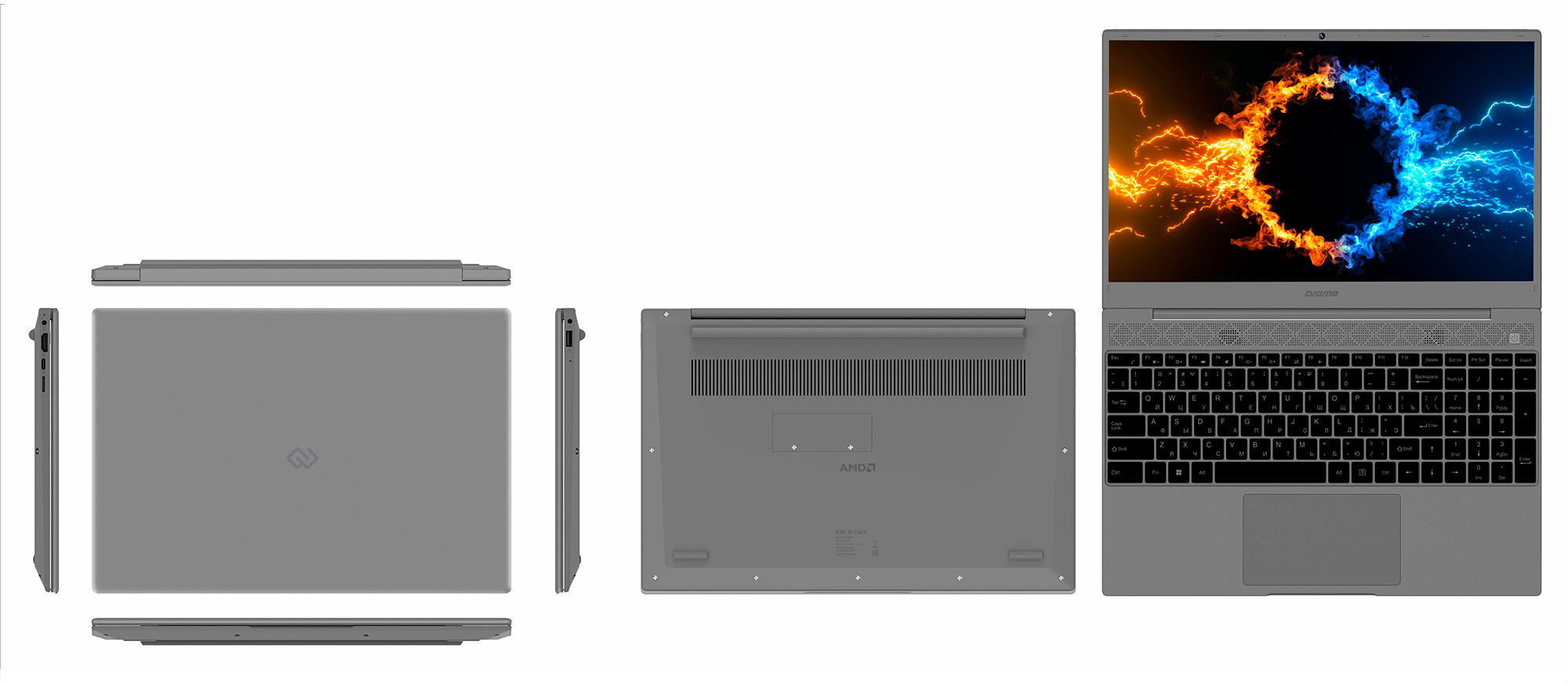 Ноутбук Digma EVE 15 C423 Ryzen 5 3500U 8Gb SSD512Gb AMD Radeon Vega 8 15.6