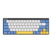 Клавиатура беспроводная Dareu EK868 White-Blue-Yellow (белый/синий/желтый), подключение: проводное+Bluetooth, свитчи: ультратонкие Kailh-Dareu Brown