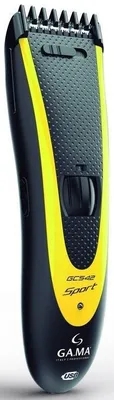 Машинка для стрижки Ga.Ma GC542 SPORT - HF черный/желтый (насадок в компл:1шт)
