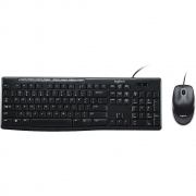 Комплект Logitech Desktop MK200 цвет черный, клавиатура 112 клавиш (8 мультимедиа), USB 1.8м, мышь 1000dpi, USB 1.8м, RTL