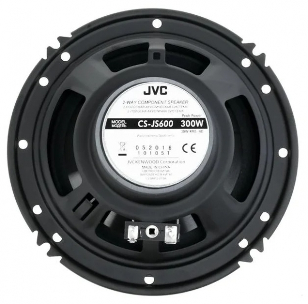 Колонки автомобильные JVC CS-JS600 300Вт 92дБ 4Ом 16см (6дюйм) (ком.:4кол.) компонентные двухполосные