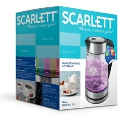 Чайник электрический Scarlett SC-EK27G55 1.7л. 2200Вт черный/серебристый