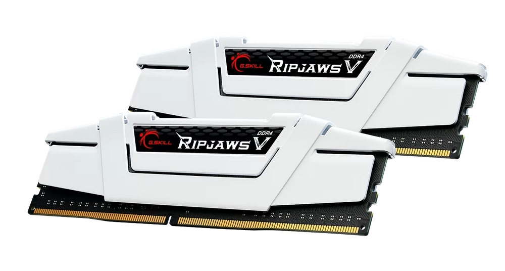 Модуль памяти DDR4 G.SKILL RIPJAWS V 32GB (2x16GB) 3600MHz CL18 (18-22-22-42) 1.35V / F4-3600C18D-32GVW / White