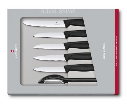 Набор ножей кухон. Victorinox SWISS CLASSIC KITCHEN (6.7113.6G) компл.:6шт черный подар.коробка