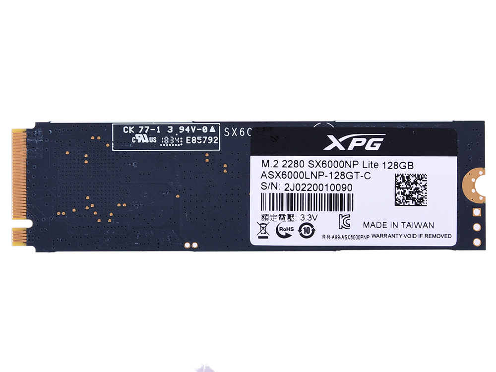 SSD накопитель M.2 A-DATA SX6000 Lite 128GB (ASX6000LNP-128GT-C)